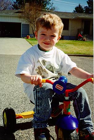 Carl on a tricycle