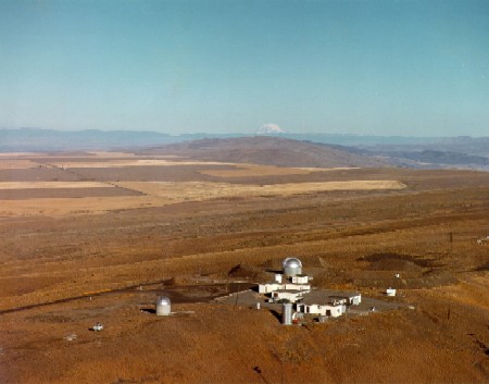 Overhead view of the facilities at the top of Rattlesnake Mountain